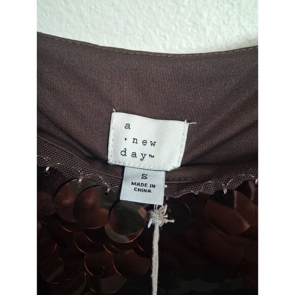 NWT A New Day Sequin Dress Party Clubwear Dance Brown Size Small - Picture 5 of 6